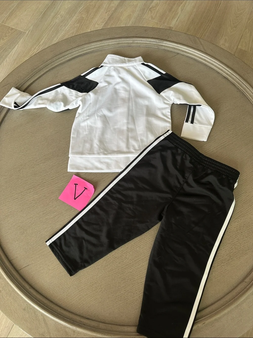 adidas White and Black Kids Track Jacket & Pants Set